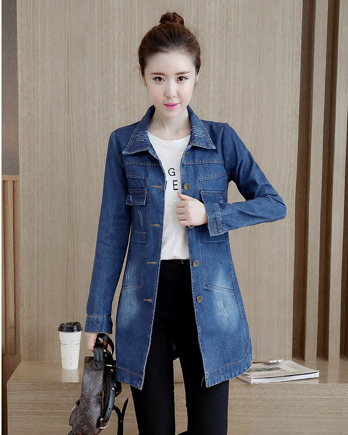 ÁO KHOÁC JEAN FORM DÀI WASH CÀO